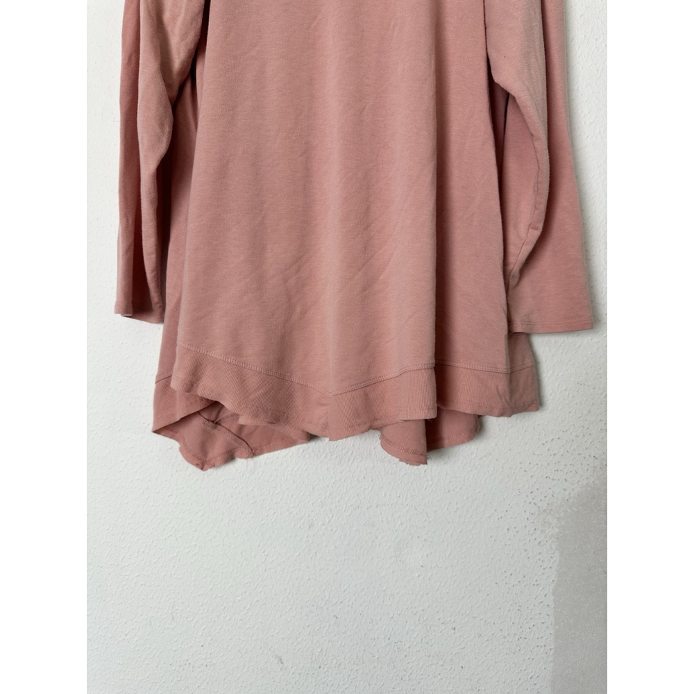 Cupio Woman Pink Crewneck Long Sleeve Lagenlook Pullover Tunic Top Size 1X Soft - Picture 5 of 6